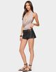 EDIKTED Kaylan Grommet Faux Leather Shorts image number 4