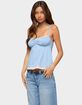 EDIKTED Jorja Lacey Babydoll Henley Top image number 2