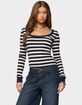 EDIKTED Rainey Striped Long Sleeve Top image number 1