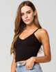 BOZZOLO Wide Rib Womens Black Crop Tank Top image number 2