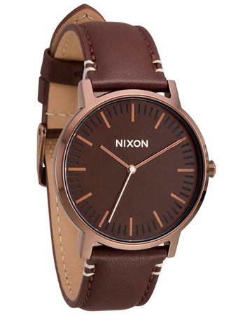 NIXON Porter Leather Watch Alternative Image