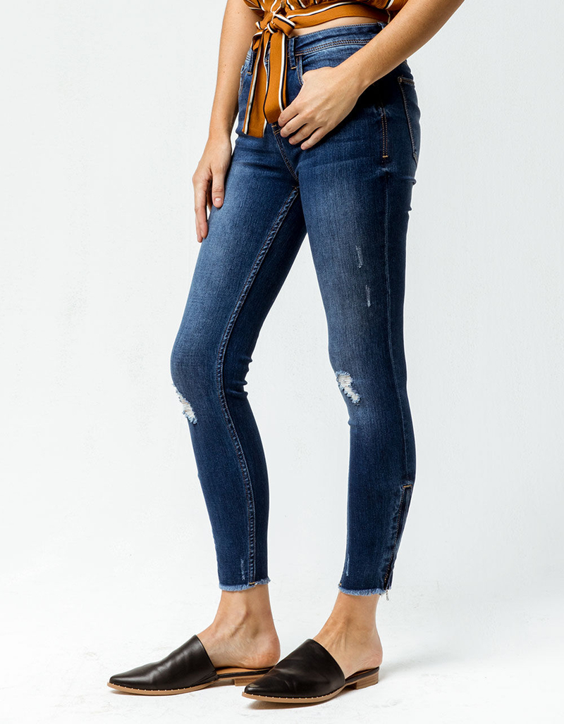 IVY & MAIN  Zip Ankle Womens Ripped Skinny Jeans image number 0