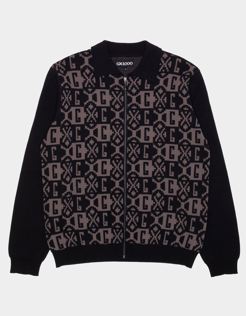 GX1000 Jacquard Knit Mens Zip-Up Sweater image number 0