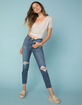 LEVI'S Wedgie High Rise Dark Wash Womens Skinny Ripped Jeans image number 5