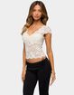 EDIKTED Elza Scalloped Sheer Lace Top image number 2