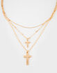 RSQ Layered Dainty Cross Necklace image number 2