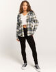 LOVE TREE Plaid Hooded Womens Flannel image number 2