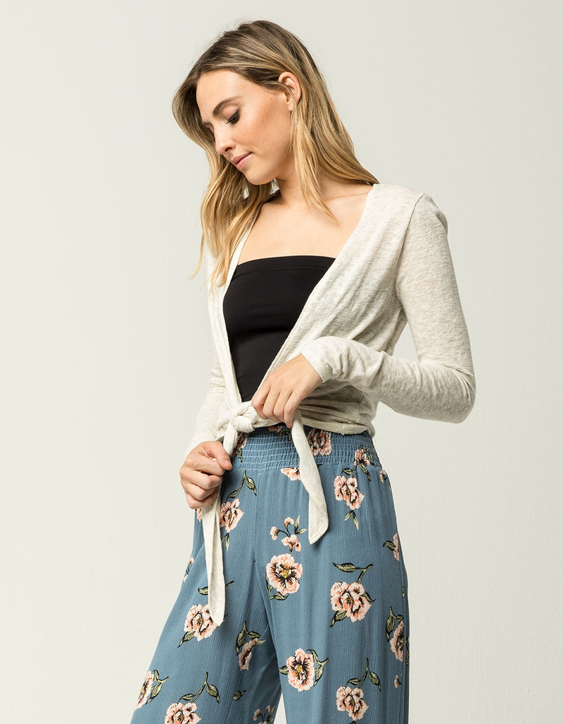 SKY AND SPARROW Hachi Womens Tie Front Cardigan image number 0