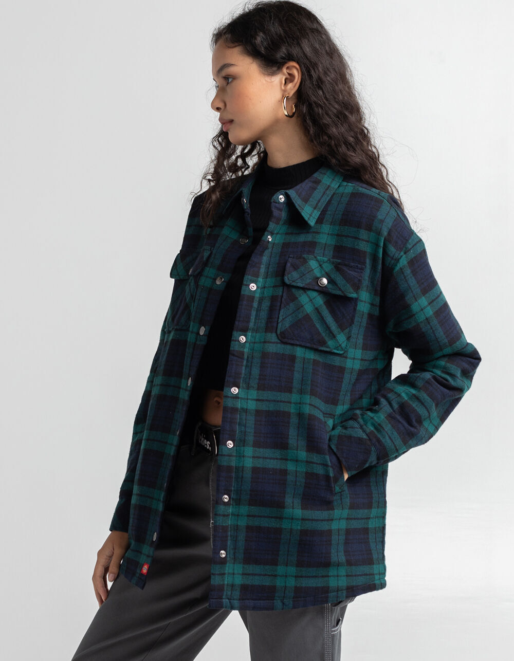 DICKIES Flannel Oversized Womens Jacket 