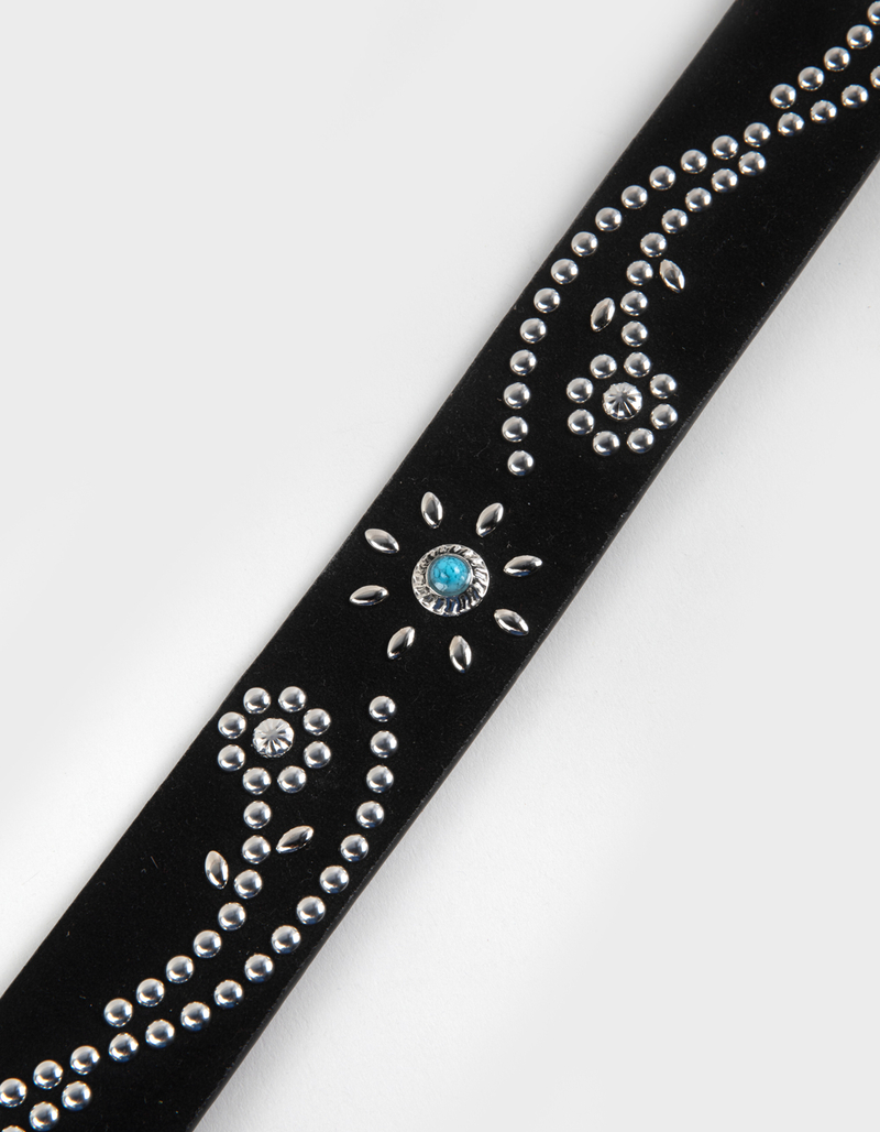 Longhorn Faux Suede Stud Belt image number 1