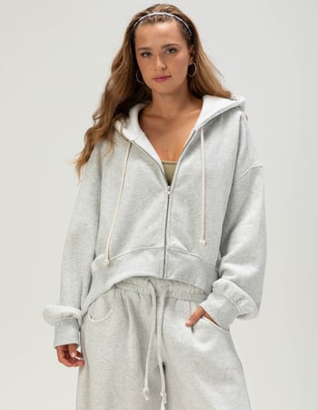 BDG Urban Outfitters Hoxton Womens Crop Zip-Up Hoodie Primary Image