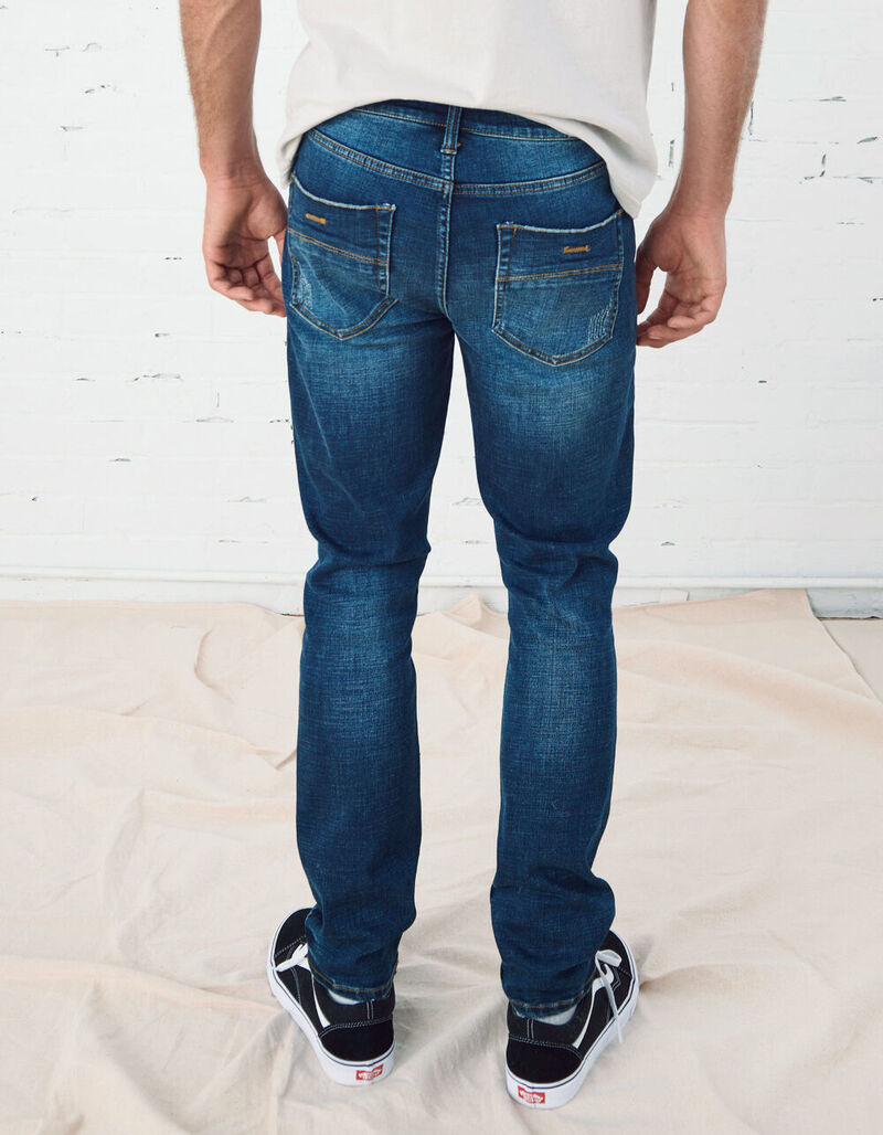 RSQ Mens Skinny Dark Vintage Flex Ripped Jeans - DKVIN - 350598865