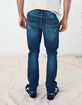 RSQ Mens Skinny Dark Vintage Flex Ripped Jeans image number 4