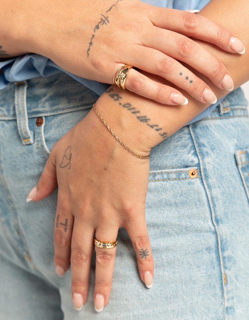 FULL TILT 5 Piece Knot Rhinestone Ring Set image number 3