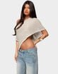 EDIKTED Loma Asymmetric Off Shoulder Knit Poncho image number 2