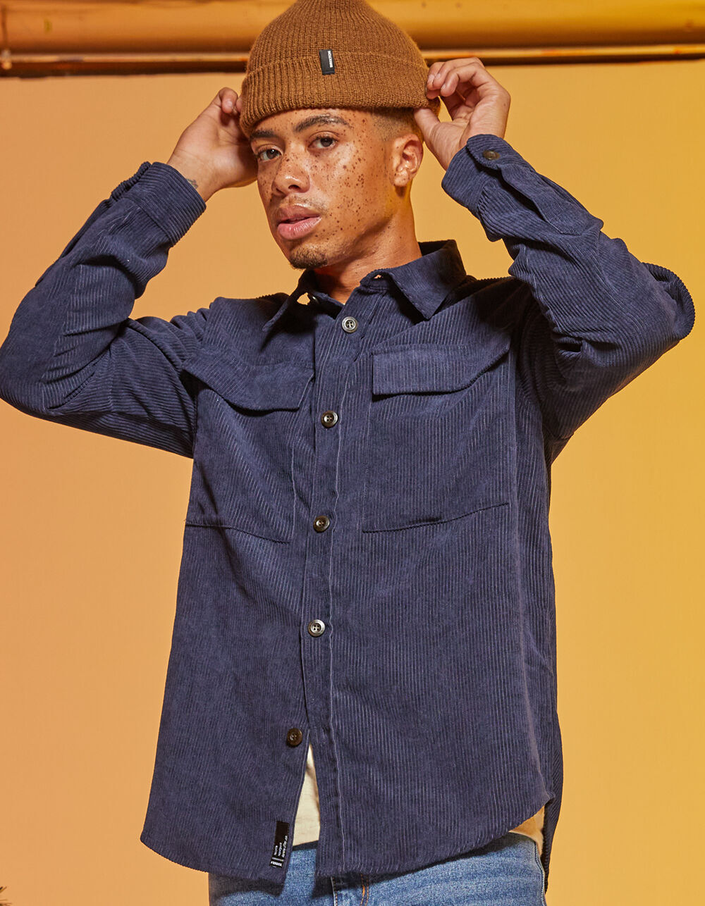 RSQ Mens Corduroy Oversized Button Up 