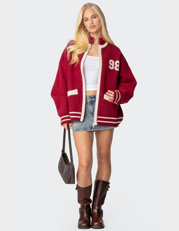 EDIKTED 98 Varsity Zip Up Sweater Alternative Image
