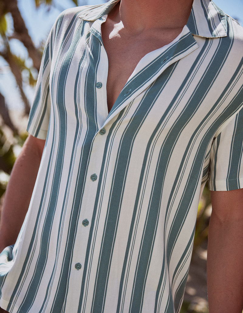 RSQ Mens Simple Stripe Button Up Shirt image number 6