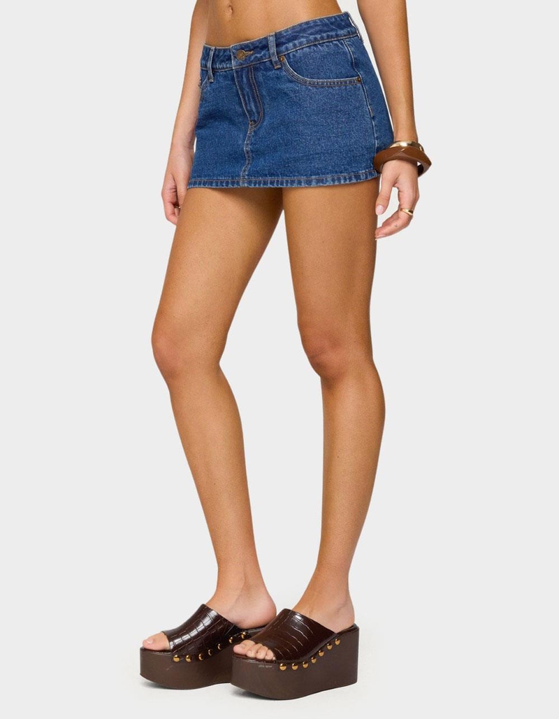 EDIKTED Camelia Denim Mini Skort image number 4