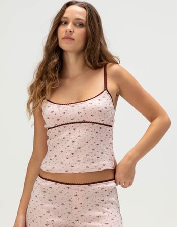 FULL TILT Ditsy Pointelle Womens Cami FULL TILT Ditsy Pointelle Womens Cami Primary Image