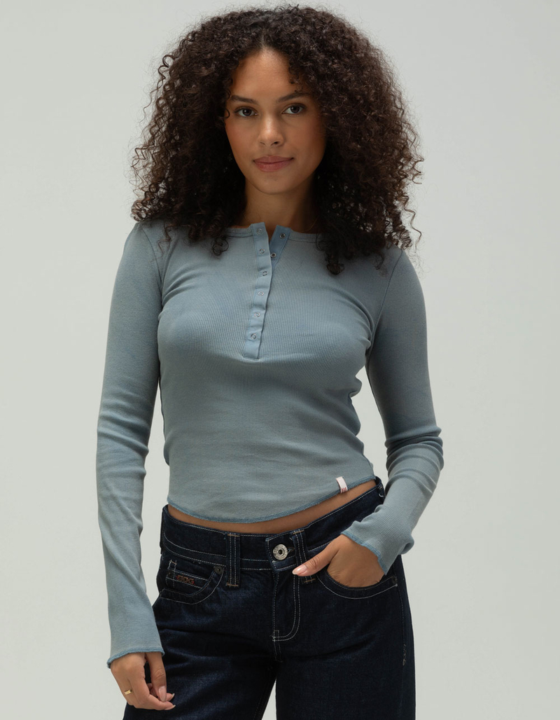 BDG Urban Outfitters Drake Henley Womens Long Sleeve Top image number 0