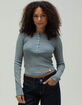 BDG Urban Outfitters Drake Henley Womens Long Sleeve Top image number 1
