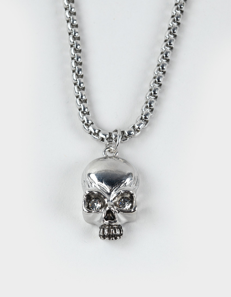 RSQ Skull Pendant Necklace image number 1