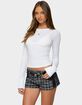 EDIKTED Kuini Ribbed Long Sleeve Tee image number 2