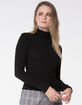 SKY AND SPARROW Rib Black Womens Turtleneck Top image number 1