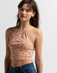 FULL TILT Pineapple Womens Halter Top image number 3