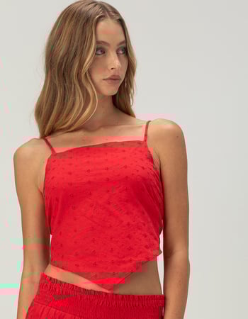 PATRONS OF PEACE Womens Eyelet Scarf Top Primary Image