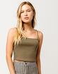 DESTINED Square Neck Olive Womens Tank Top image number 1