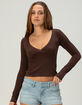 TILLYS Womens Long Sleeve Surplice Tee image number 1