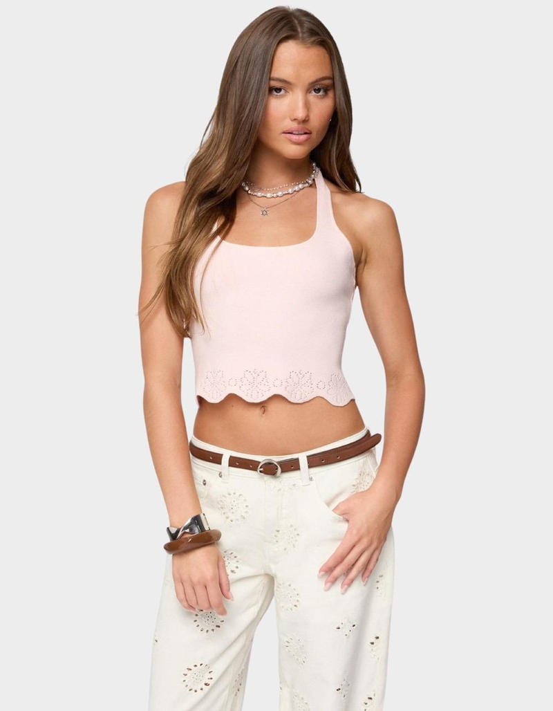 EDIKTED Jazmyn Scalloped Halter Top image number 0