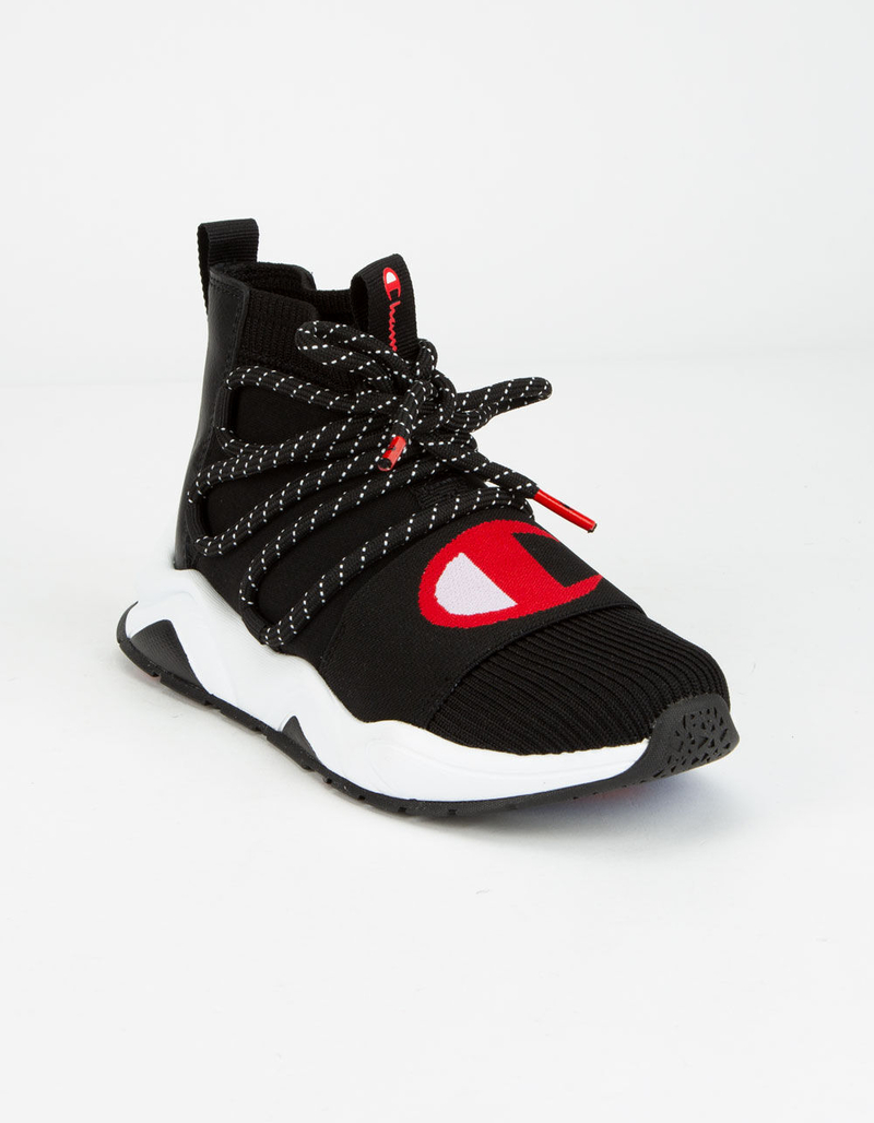CHAMPION Rally Hype Mid Black Boys Shoes image number 1
