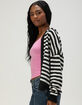 FULL TILT Womens Stripe Button Up Hooded Sweater image number 4