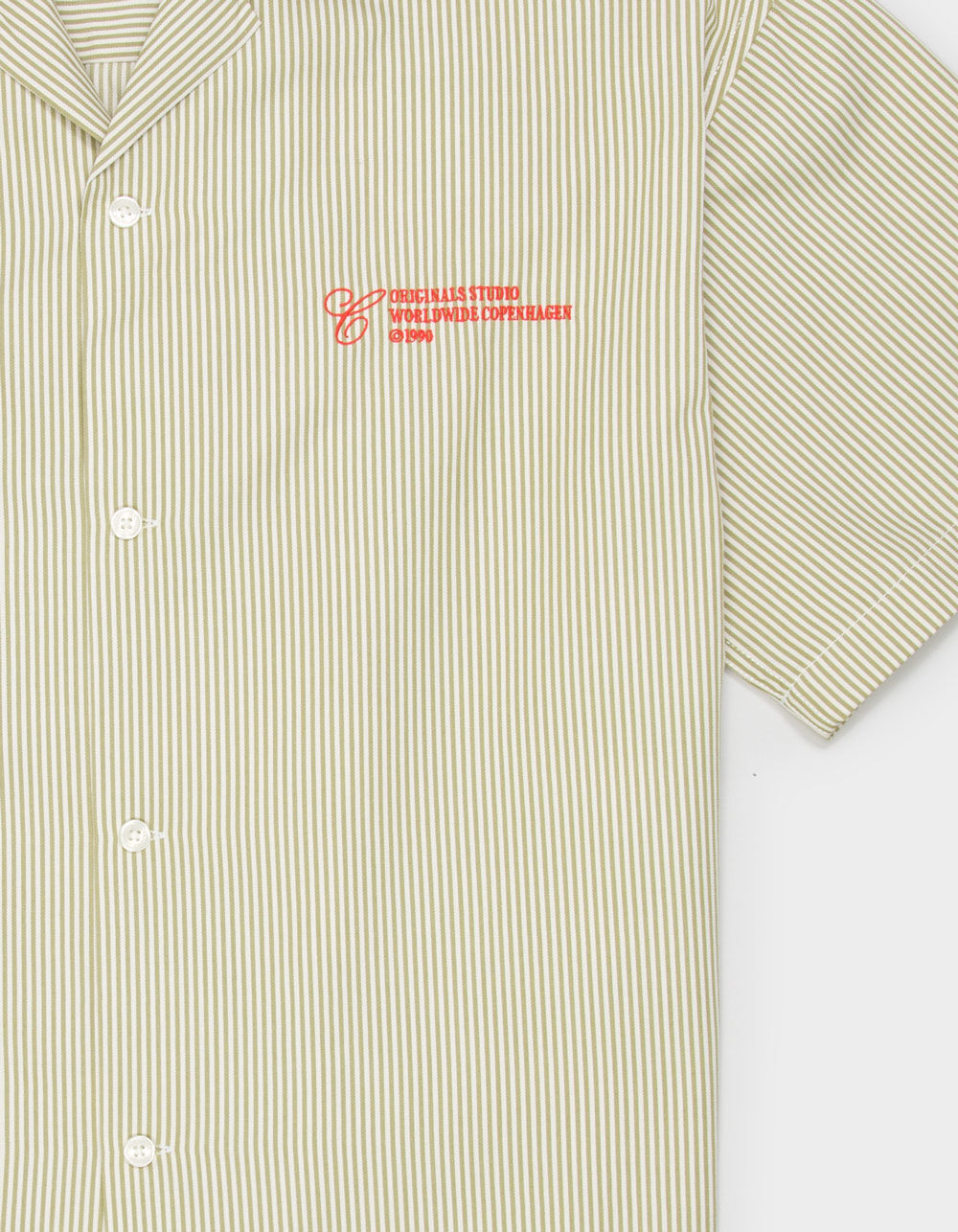 JACK & JONES Hydra Stripe Mens Cropped Button Up Shirt - SAGE | Tillys