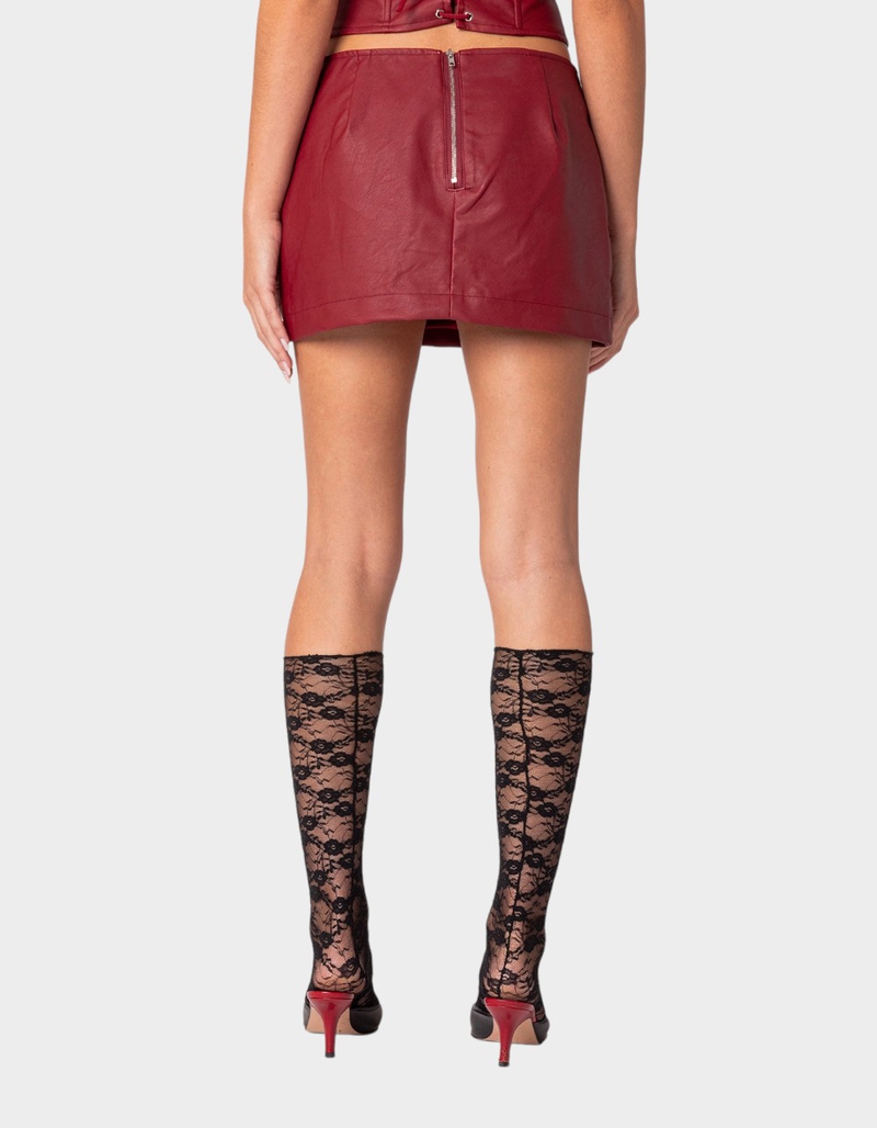 EDIKTED Aster Faux Leather Mini Skirt image number 3