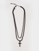 RSQ Cross Layered Chain Necklace image number 1