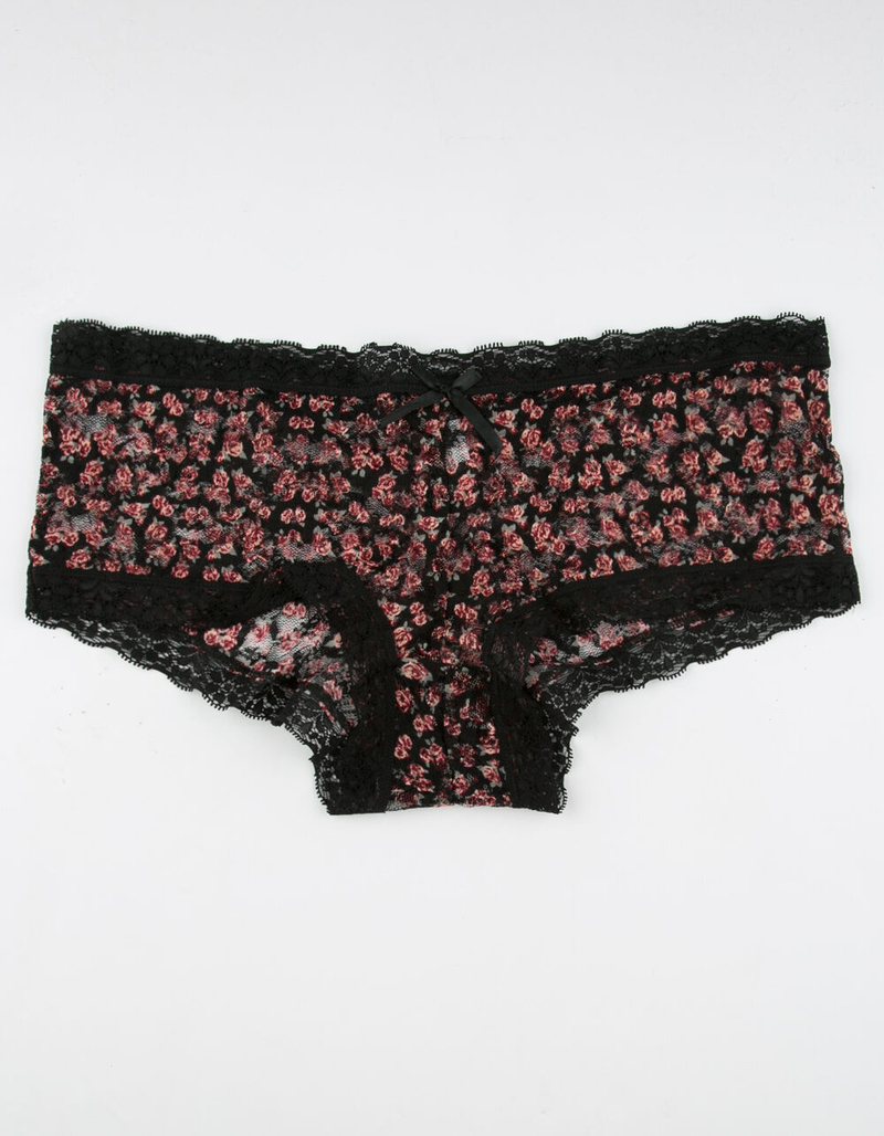 Floral Print Lace Boyshorts image number 0