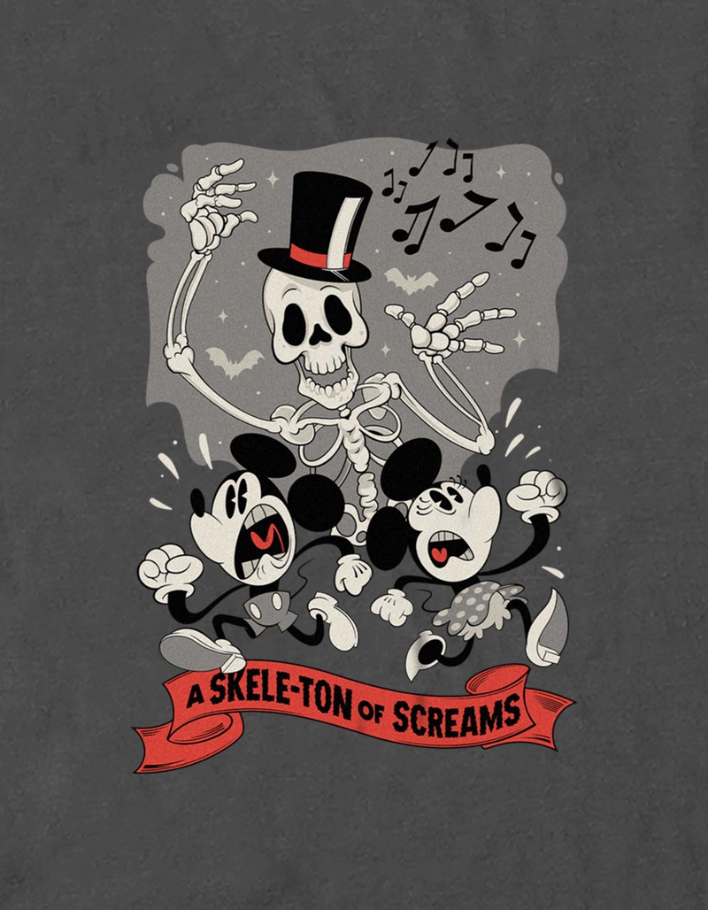 DISNEY 100TH ANNIVERSARY Skele-Ton Mickey Screams Unisex Tee image number 1