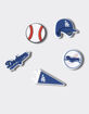 CROCS MLB Los Angeles Dodgers 5 Pack Jibbitz&trade; Charms image number 1