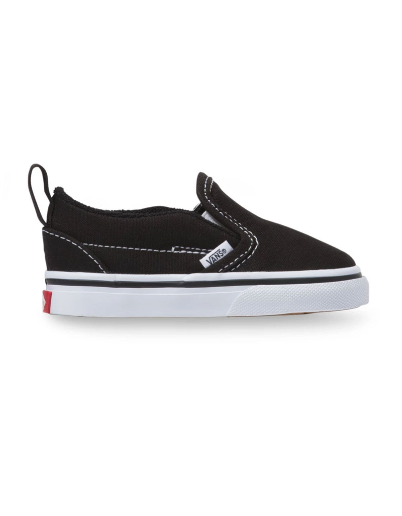 VANS Toddler Canvas Slip-On Black Velcro Shoes image number 3
