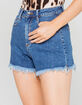 TRACTR High Rise Frayed Womens Denim Shorts image number 2