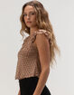 RSQ Womens Mesh Dot Top image number 3