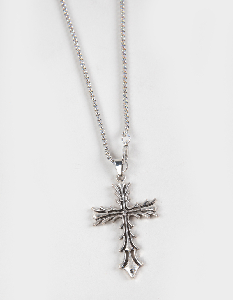 RSQ Grunge Cross Pendant Necklace image number 1