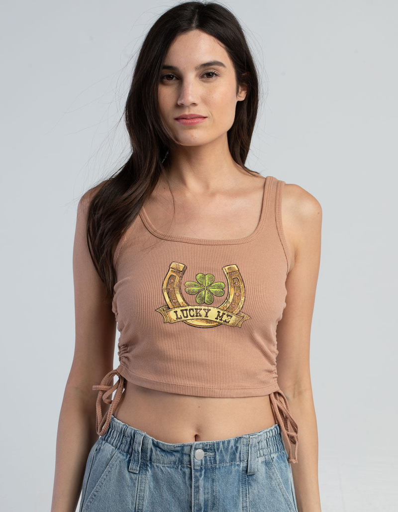 FULL TILT Lucky Me Cinch Side Womens Tank Top image number 2