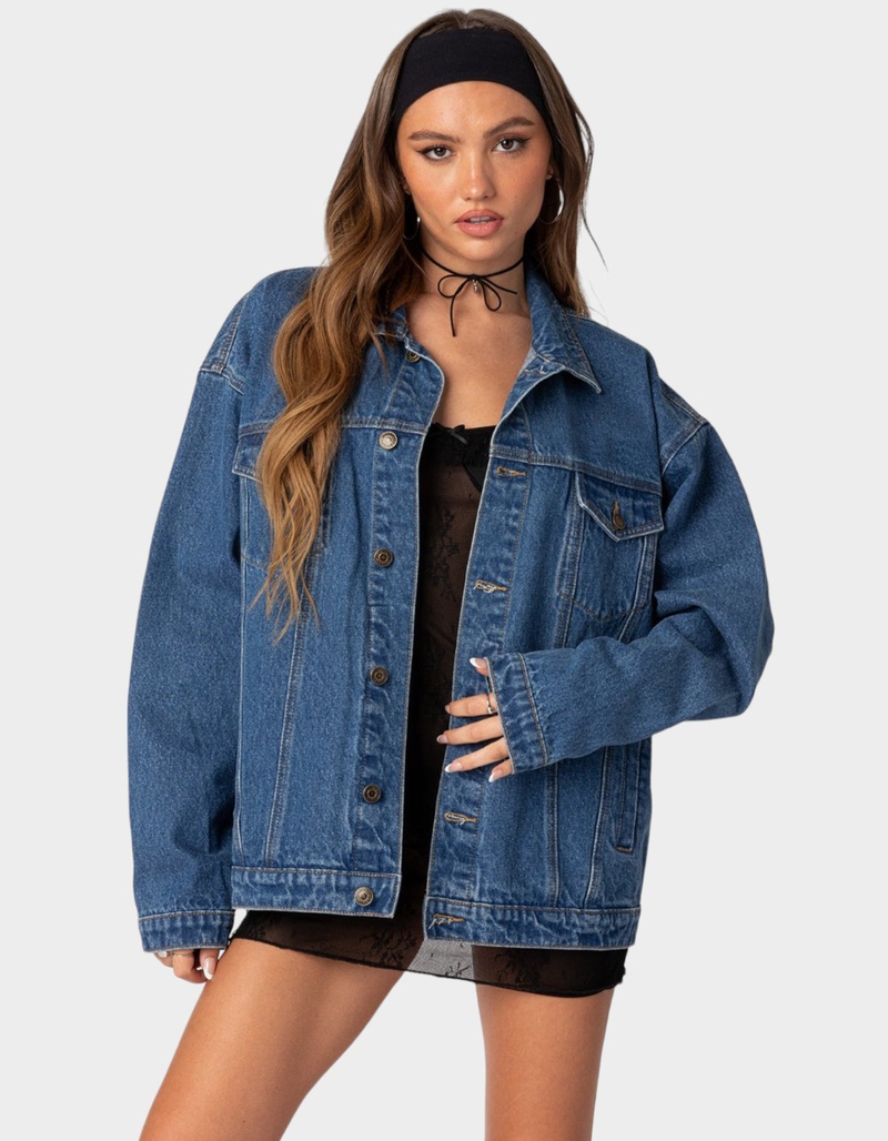 EDIKTED Dalia Oversized Denim Jacket image number 0