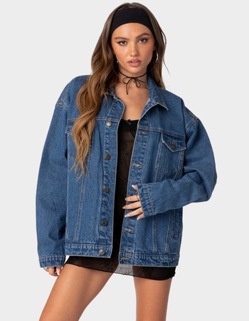 EDIKTED Dalia Oversized Denim Jacket Primary Image