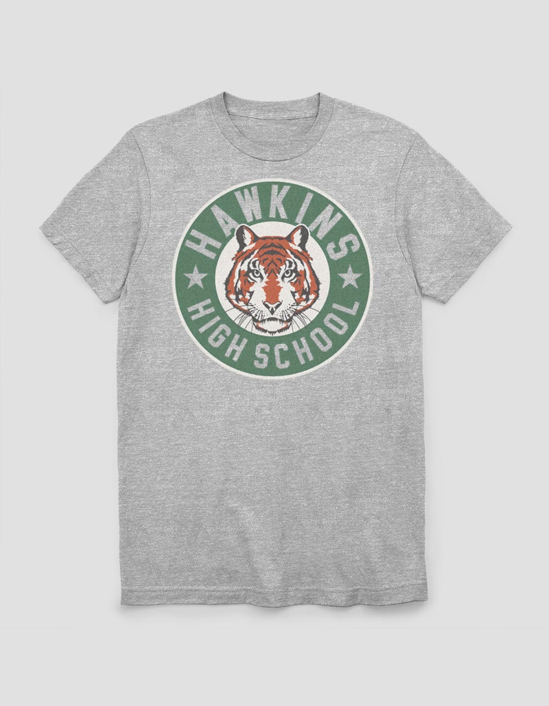 STRANGER THINGS Hawkins High Tiger Emblem Unisex Tee image number 0